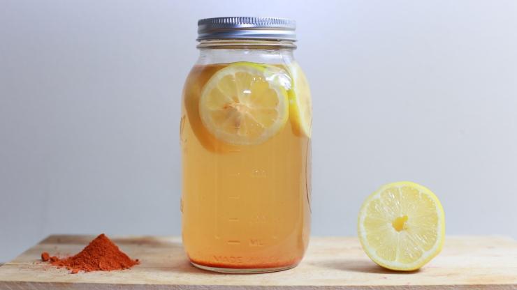 jarred cider with lemon