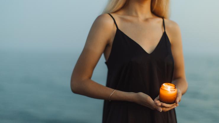 Woman holding a candle