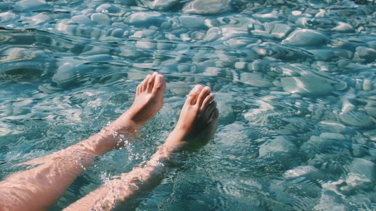 floating in water