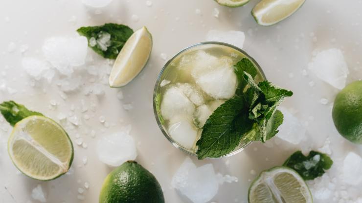 Lime and mint mojito mocktail